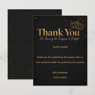 Season of the Spooky Black Gold Thank You Card