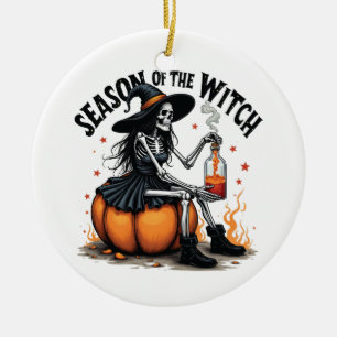 Season Of the Witch Spooky Hallowee Wtich Ceramic Tree Decoration