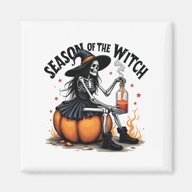 Season Of the Witch Spooky Hallowee Wtich  Magnet (Front)