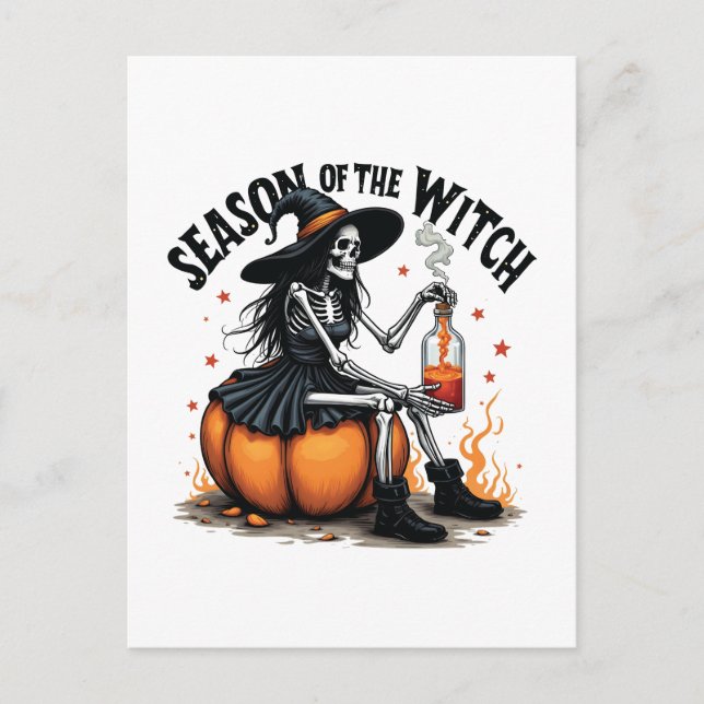 Season Of the Witch Spooky Hallowee Wtich  Postcard (Front)