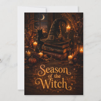 Season of the Witch Vintage Gothic Halloween Holiday Card