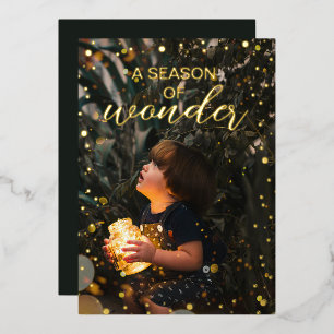 Season of Wonder Gold Foil Photo Holiday Card