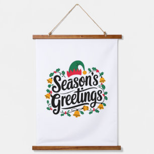 Season´s greetings Christmas Hanging Tapestry