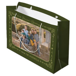 Season’s Greetings Custom Photo & Name gift bag