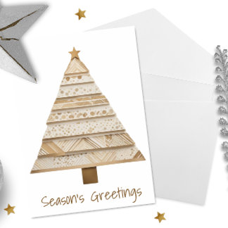 Season’s Greetings Neutral Washi Tape Tree Holiday Card
