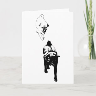 Season’s Greetings, Poised Dog Duo Card