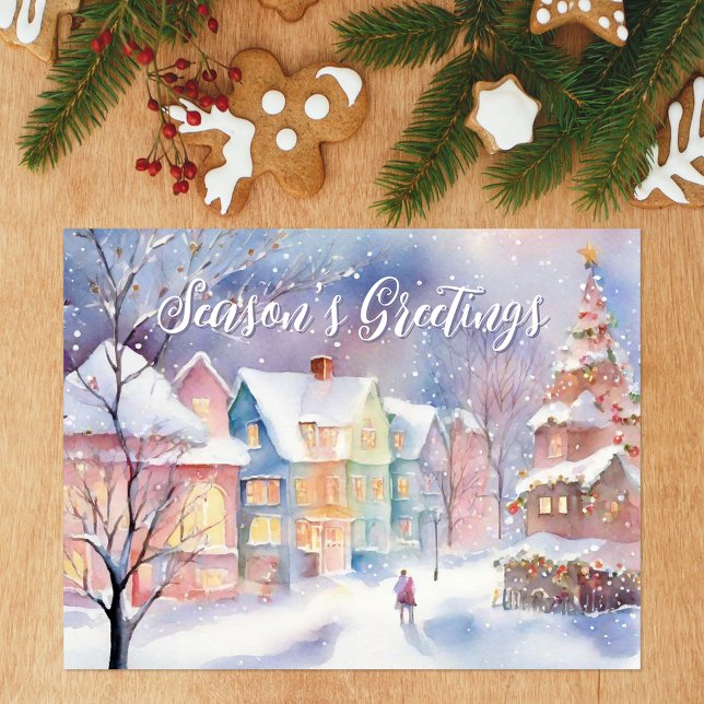 Season’s Greetings Winter Wonderland Holiday Postcard (Creator Uploaded)