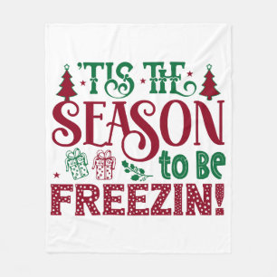  Season to be Freezing Funny Winter Snowman Fleece Blanket