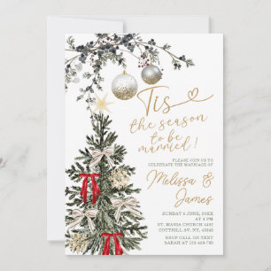 Season To Be Married Christmas Tree Bauble Wedding Invitation