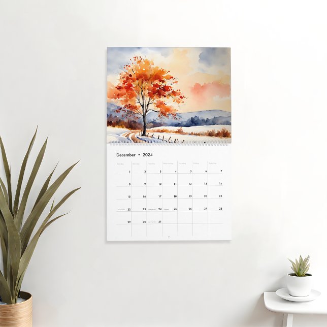Seasonal art calendar 2024 | Water colour  (December watercolor)