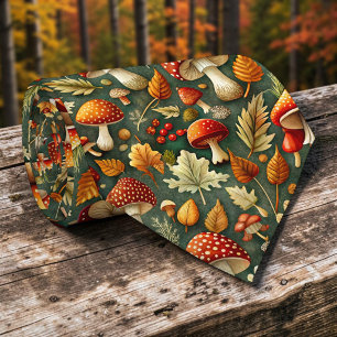 Seasonal Autumn Fall Mushroom Necktie Tie
