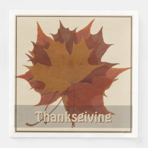 Seasonal Autumn Leaves Thanksgiving Napkin