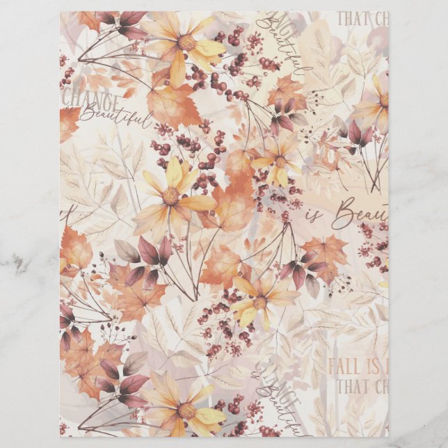 Seasonal Autumn Paper Crafts Fall Scrapbook Paper (Front)