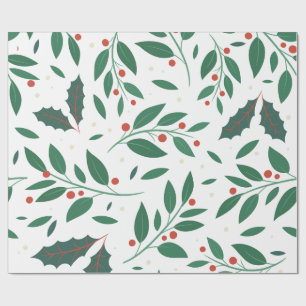 Seasonal Berries & Leaves Wrapping Paper