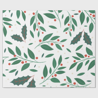 Seasonal Berries & Leaves Wrapping Paper