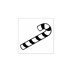 Seasonal Candy Cane Decor Rubber Stamp