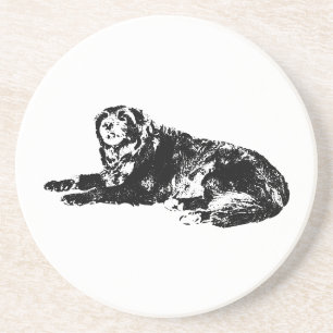Seasonal Coaster with Dog Silhouette Lines