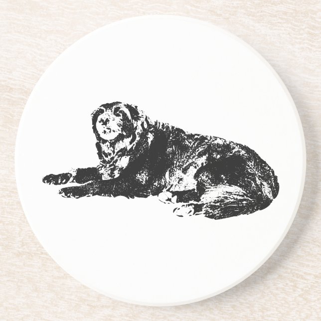 Seasonal Coaster with Dog Silhouette Lines (Front)