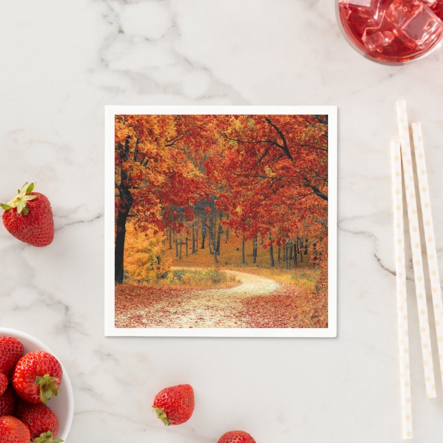 Seasonal colours of Autumn Napkin (Insitu)