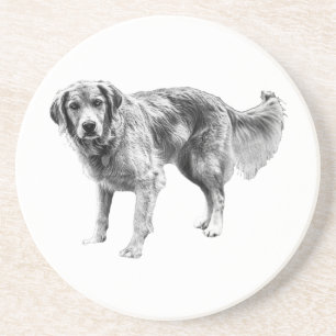 Seasonal Dog Coaster with Grayscale Detail