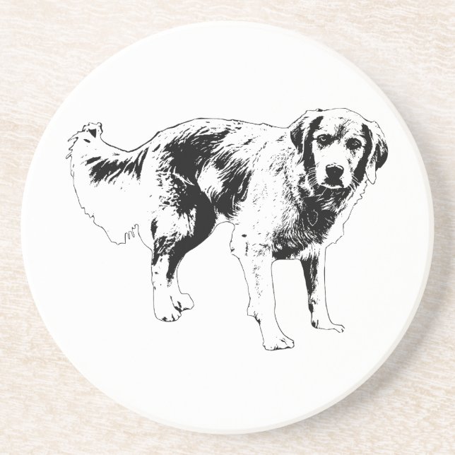 Seasonal Dog Outline Coaster (Front)