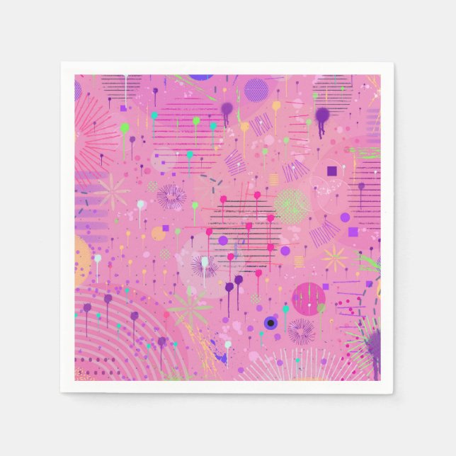 Seasonal Fruit Salad: Abstract Painting Napkin (Front)