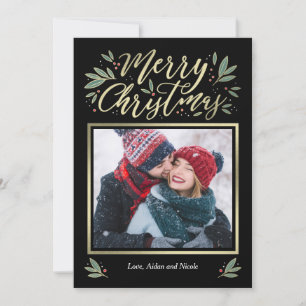 Seasonal Glow Editable Colour Christmas Card