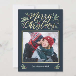 Seasonal Glow Editable Colour Christmas Card