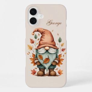 Seasonal gnome add name iPhone 16 plus case