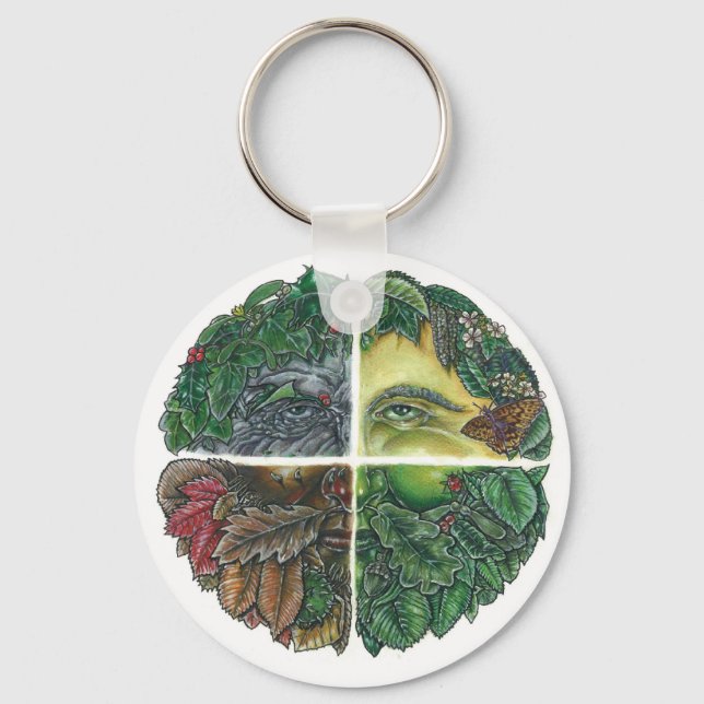 Seasonal Green Man Key Ring (Front)