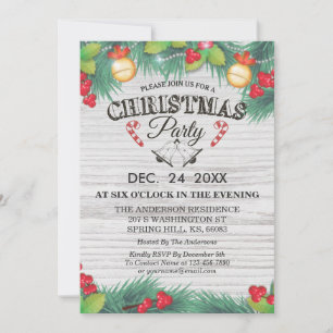 Seasonal Holiday Family Reunion Christmas Party Invitation