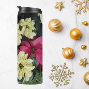 Seasonal Holidays Poinsettias Floral Thermal Tumbler