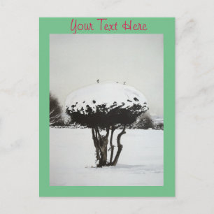 seasonal landscape snow scene at christmas holiday postcard