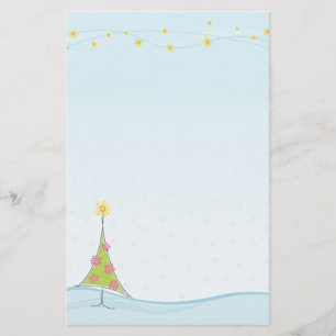 SEASONAL NOTEPAPER :: whimsical christmastree 1 Stationery