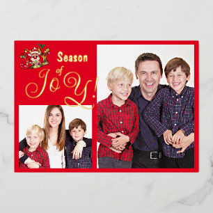 Seasonal Of Joy Family Photo Xmas Wreath Red Frame