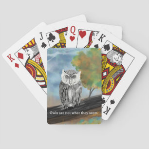 Seasonal Owl Painting in Nature Wonders Playing Cards