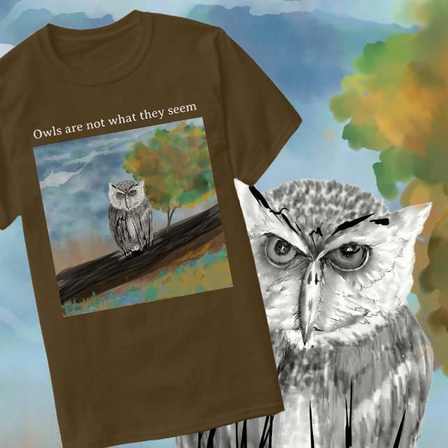 Seasonal Owl Painting in Nature Wonders T-Shirt (Creator Uploaded)