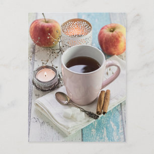 Seasonal romantic autumnal still life photography postcard