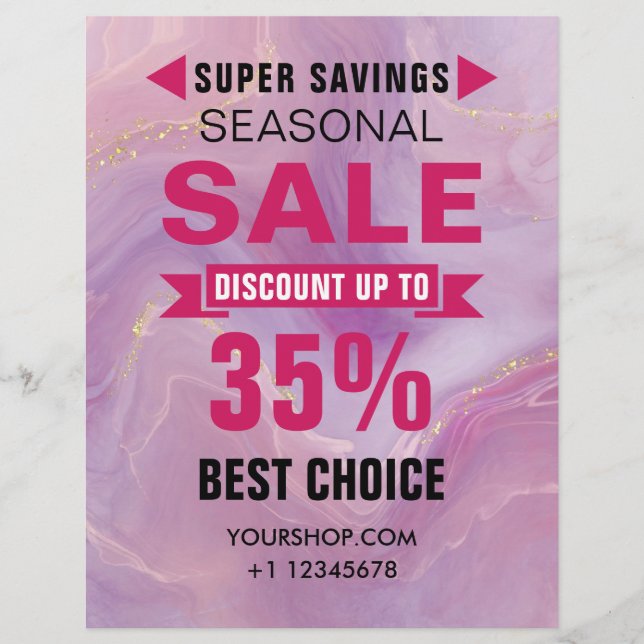Seasonal SALE Discount Shop Flyer (Front)