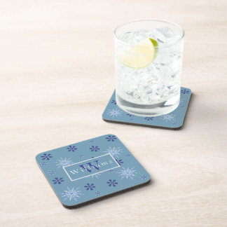 Seasonal Snowflake With Monogram  Coaster