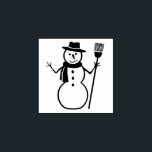 Seasonal Snowman Decor Rubber Stamp<br><div class="desc">Stylistic snowman,  illustration suitable for seasonal decor. Stamp away on letters,  Christmas cards,  invites,  napkins,  business cards,  paper decor or anything you like!

You can adjust size. This stamp requires an ink pad to work.</div>