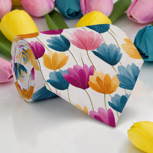 Seasonal Spring Colourful Floral Necktie Tie