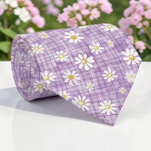 Seasonal Spring Purple Floral Necktie Tie
