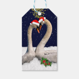 Seasonal Swans Christmas Gift Tags