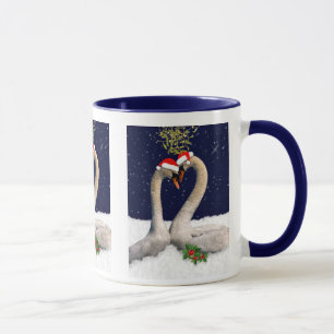 Seasonal Swans Christmas Mug