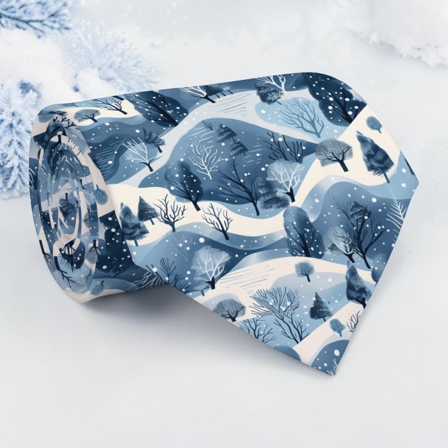 Seasonal Winter Blue Pattern Necktie Tie (Creator Uploaded)