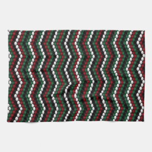 Seasonal winter holidays knitwear chevron pattern tea towel