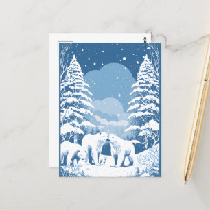 Seasonal Winter polar bear lovers Postcard