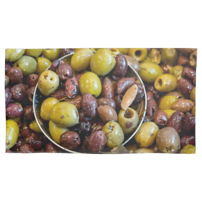 Seasoned black and green olives pillowcase (Front-Left)