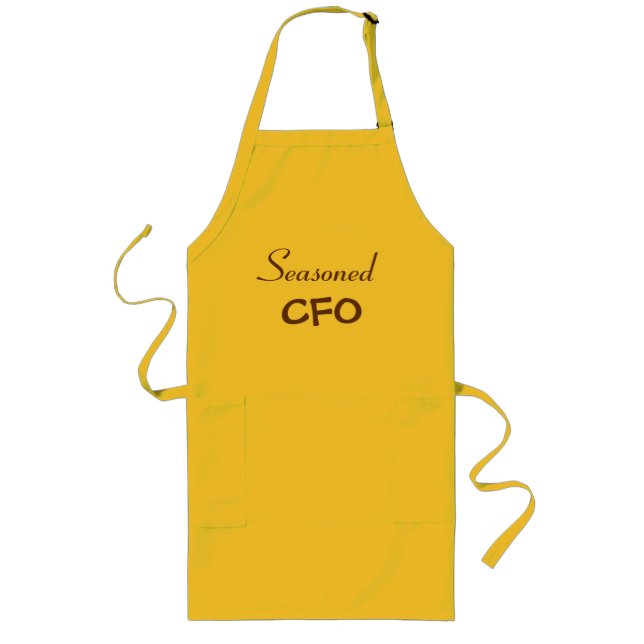 Seasoned CFO Financial Chief Retirement Gift Idea Long Apron (Front)